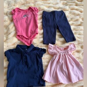 Baby Girl Clothes Bundle 0-3M 2-4M Mixed Lot Dress Bodysuit Pants Outfit Set